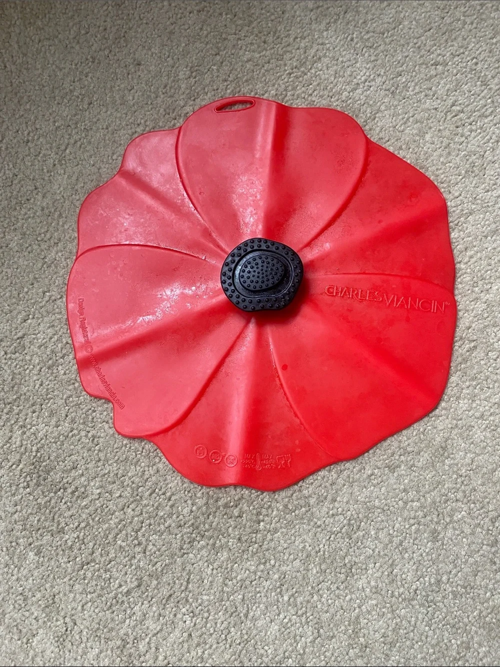 Red Poppy Silicone Flower Pot Lid - Style